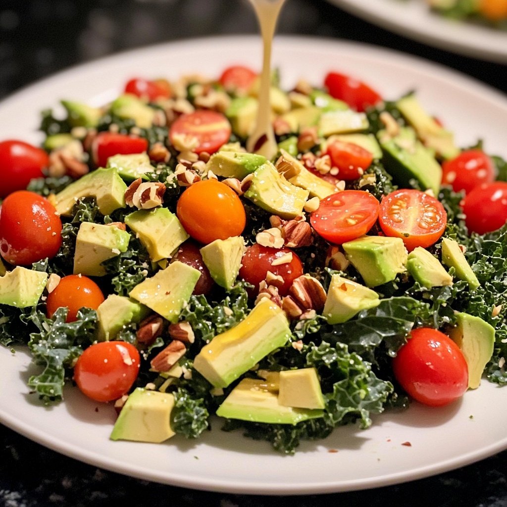 Chopped Kale Power Salad mit Zitronen-Tahini-Dressing