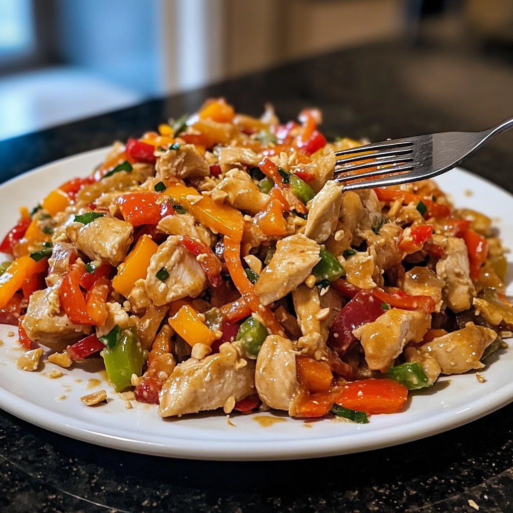 Thai Erdnuss Hähnchen Salat